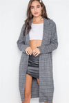 Umber Plaid Single Button Long Sleeve Blazer /3-2-1