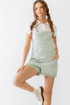 Light Sage Denim Cotton Five Pocket Pursuit Overalls /1-2-2-1