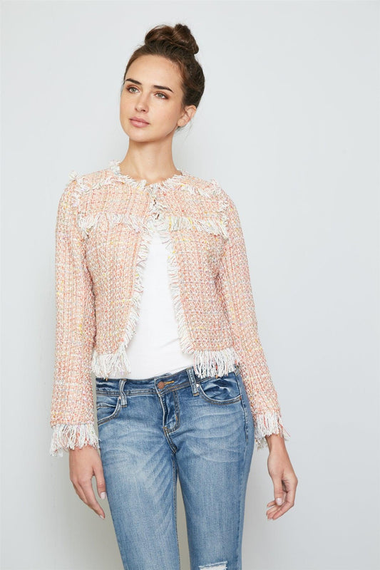 Warn Sunglow Frayed Edge Tweed Blazer / 2-2-2