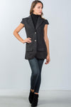 Navy Cap Sleeve Jacket / 3-2-1