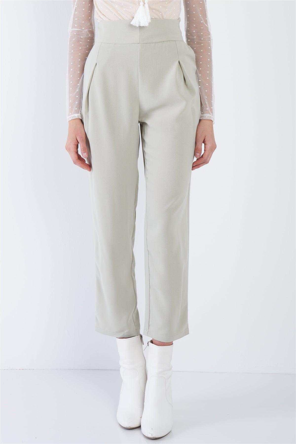 Pastel Sage Green Ankle Skinny Leg Dress Pants  /3-2-1