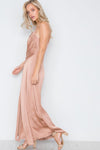 Mocha Layered Cami Side Slit Evening Maxi Dress /1-2-1