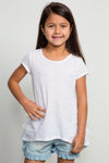 Girls White Back Lace Trim Top / 2-2-1