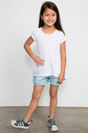 Girls White Back Lace Trim Top / 1-2-2-1