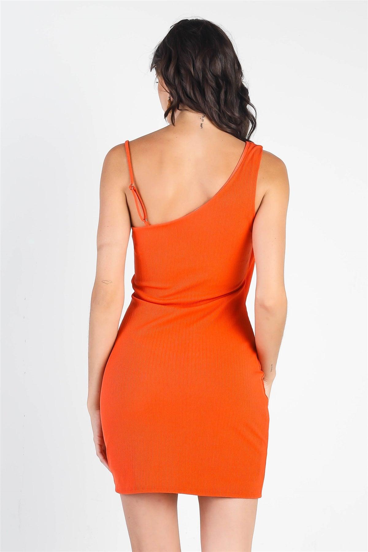 Tomato Ribbed Bow Detail Cut-Out Mini Dress /3-2-1