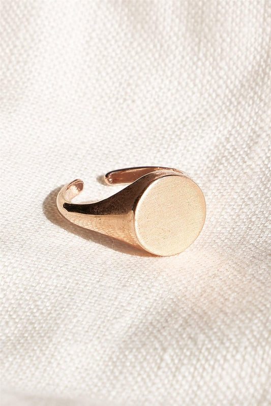 Rose Gold Matte Oval Signet Ring /6 Pieces