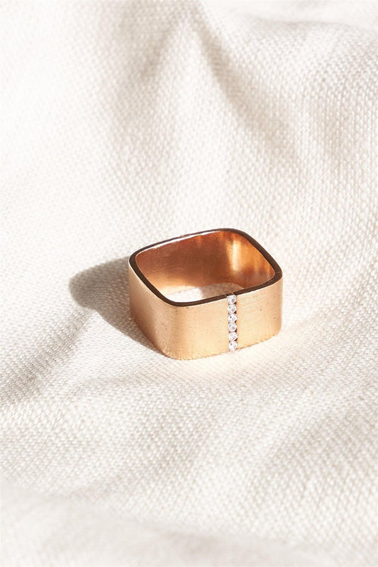 Rose Gold Square Diamond Ring /5 Pieces