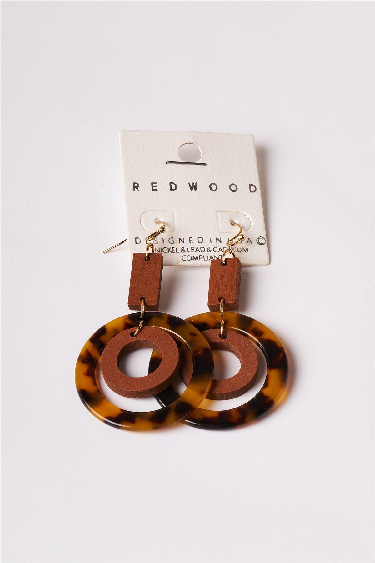 Circle Acetate Dangle Drop Earrings /6 Pairs