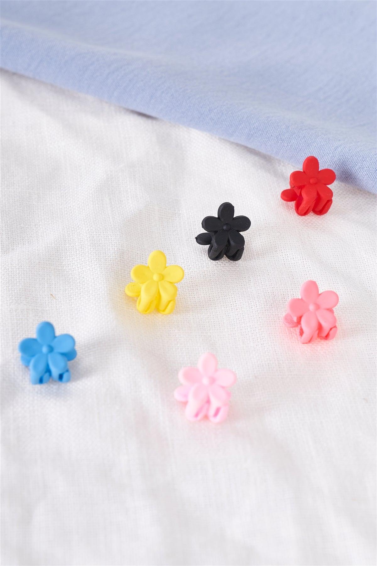 Yellow Flower Mini Claw Hair Clip / 3 Pieces