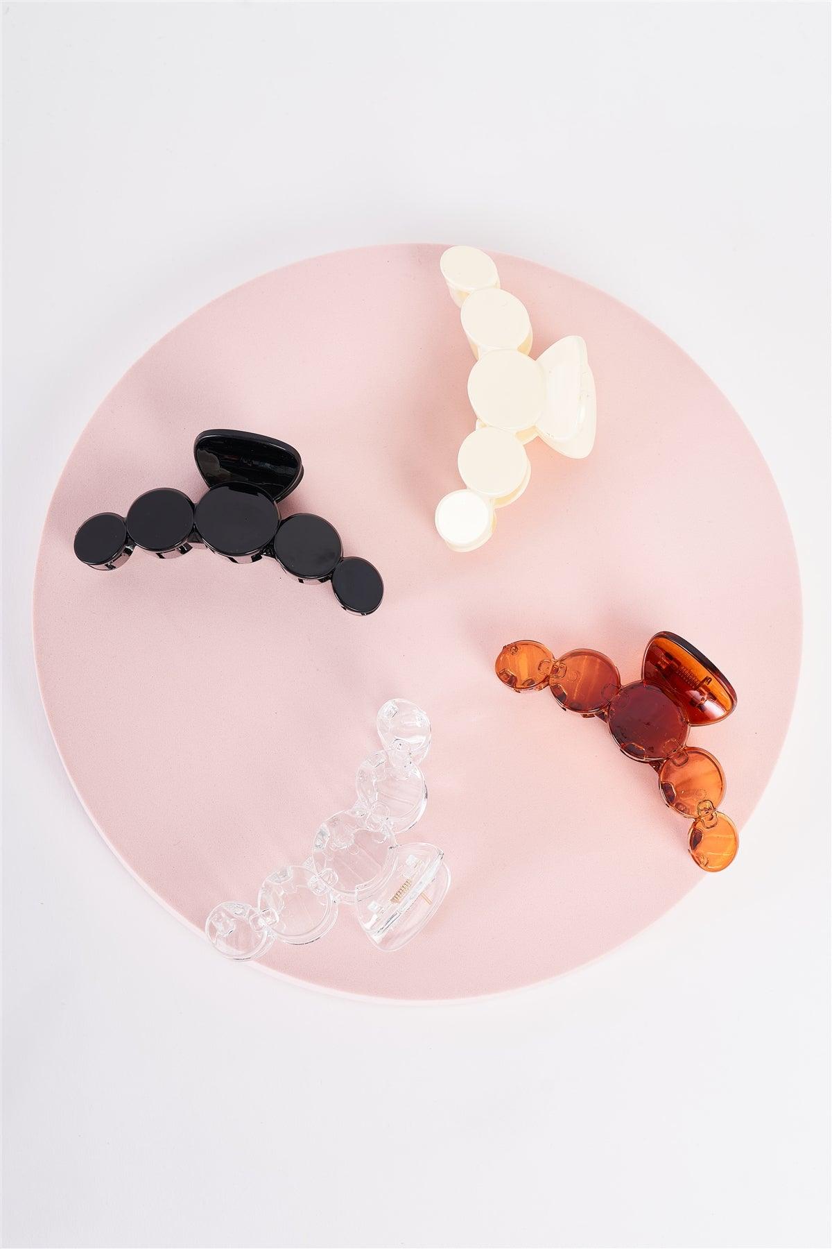 Black "Bubble" Glossy Hair Clip /3 Pieces