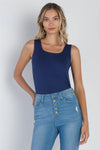 Twilight Blue Seamless Sleeveless Round Neck Tank Top /3-3-1