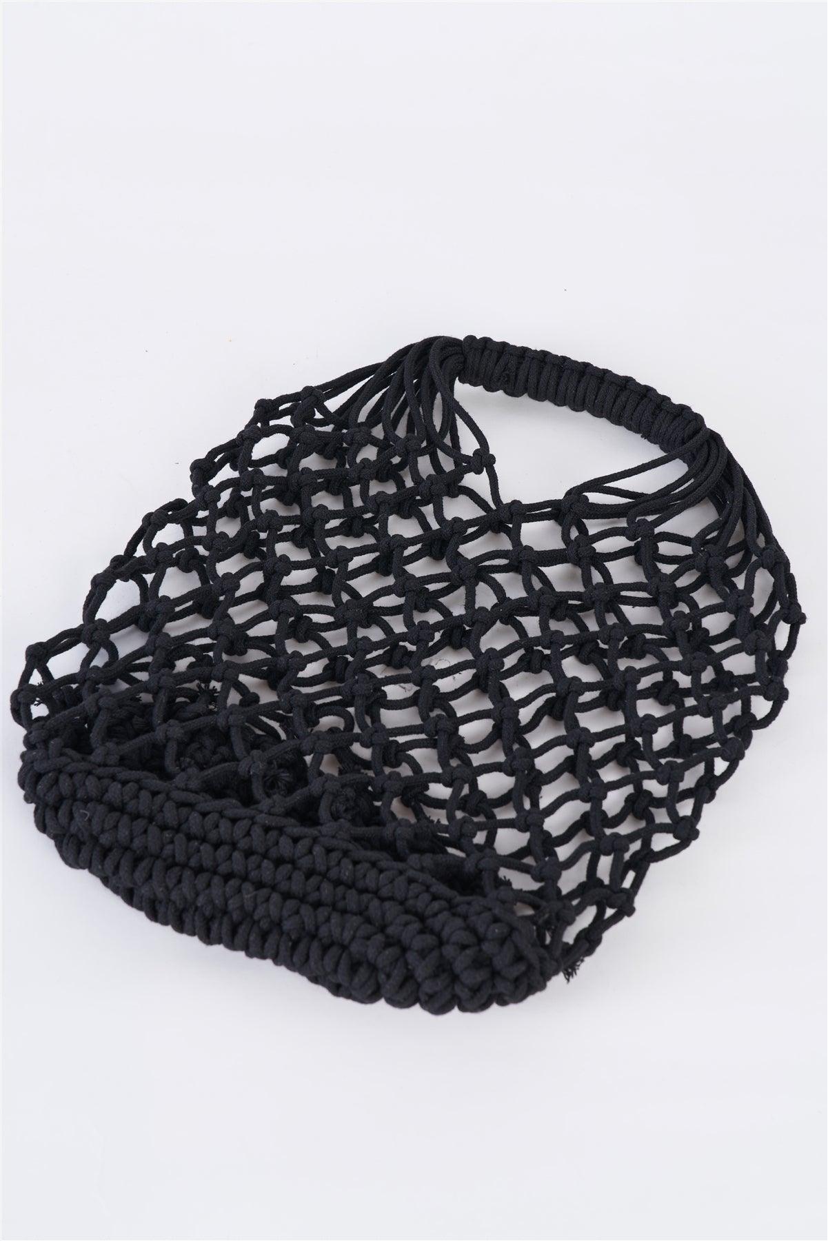 Black Net Beach Handbag /3 Bags