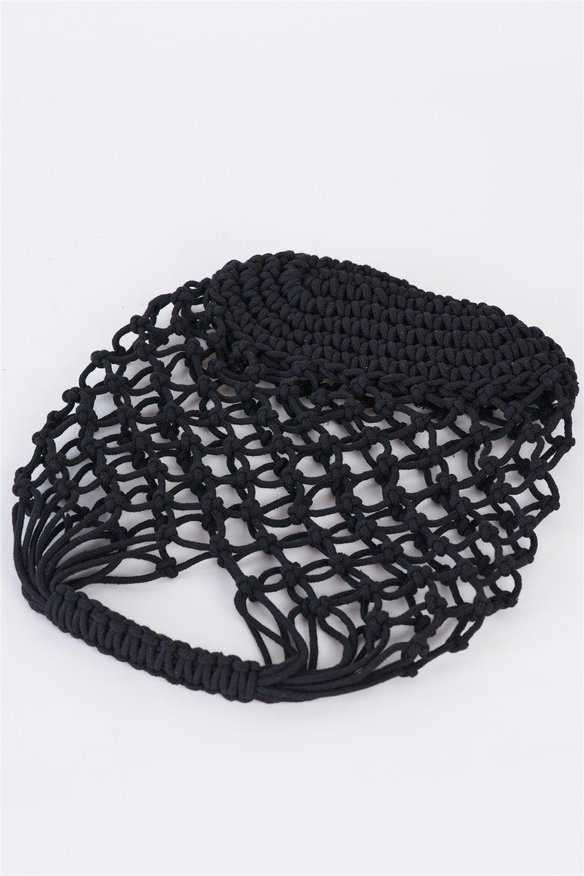 Black Net Beach Handbag /3 Bags