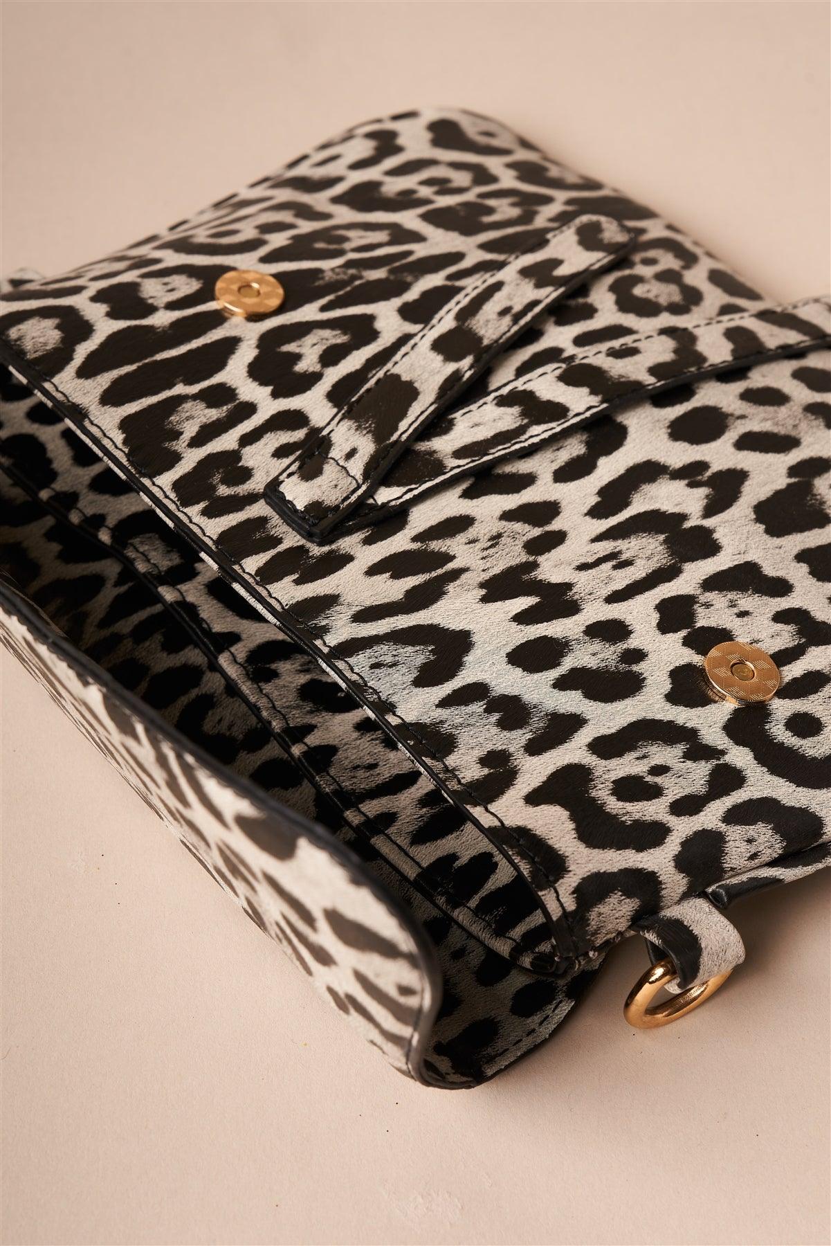 Snow Leopard Print Retro Crossbody Bag /5 Bags