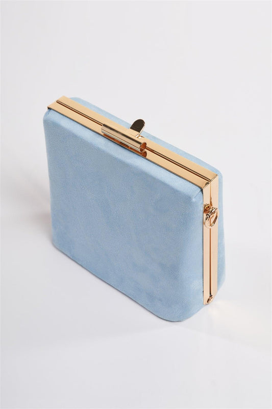 Baby Blue Chic Suede Clutch Bag /1 Bag