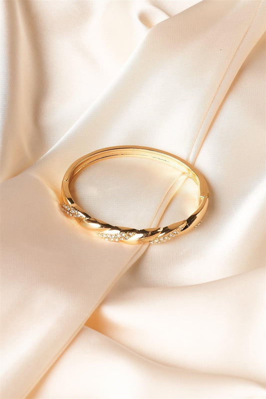 Gold Twist Bangle Bracelet /1 Piece