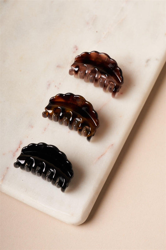 Brown And Black Mini Butterfly Clips /12 Pack