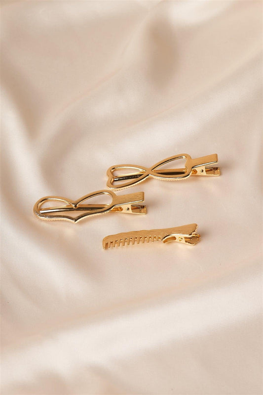 Gold Heart Shaped Clips /12 Pack