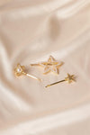 Gold Pearl Shinning Star Clips /12 Pack