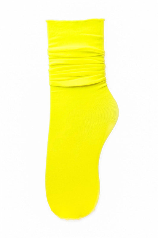 Neon Yellow Nylon Mid Calf Socks /11 pairs