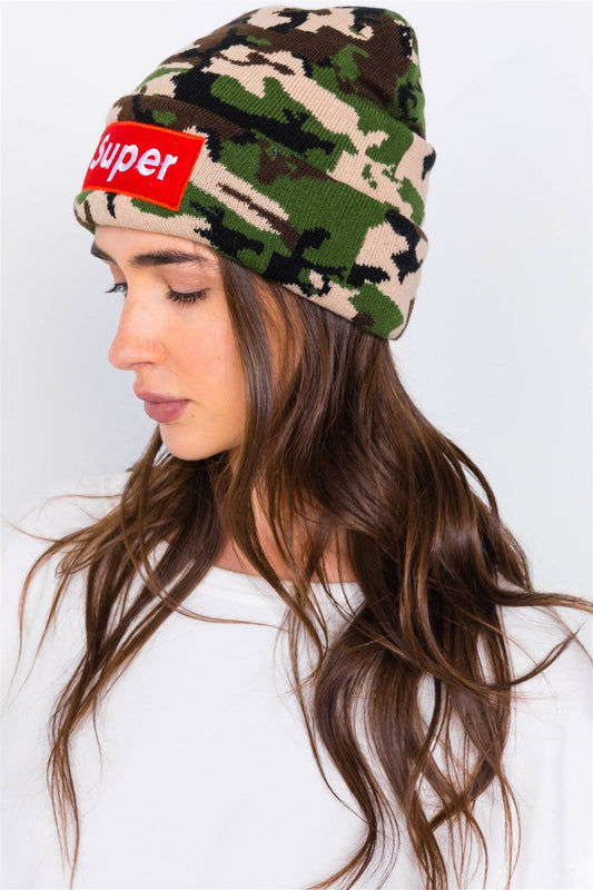 Camouflage "SUPER" Beanie / OS