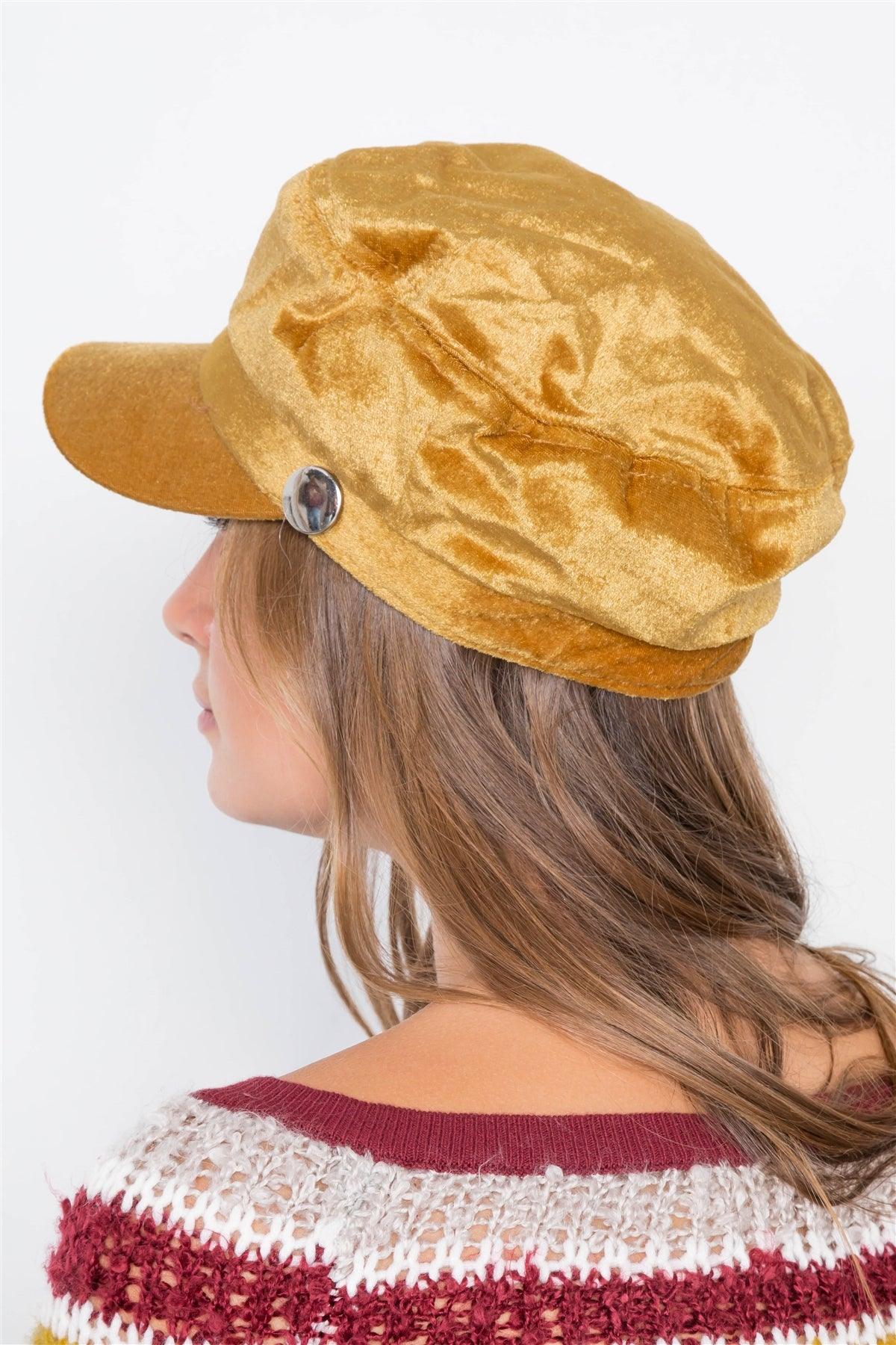 Velvet Camel Cabby Hat /4 Pieces