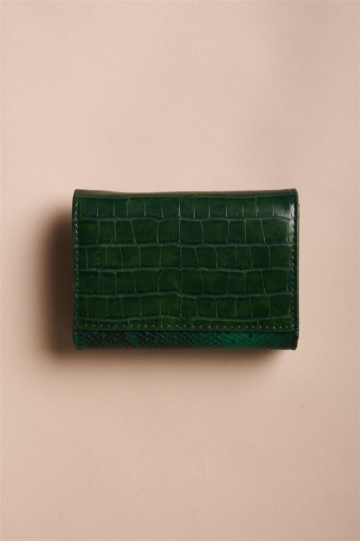 Deep Green Snake Python Three Way Wallet /3 Pieces