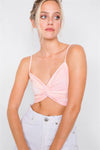 Pink Tie Dye Front Twist Crop Top /3-2-1