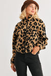 Mocha Leopard Teddy Zip-Up Two Pocket Jacket /2-2