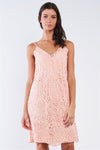 Blush Me Tender Pink Crochet Sleeveless V-Neck Relaxed Fit Mini Dress /1-2-2-1