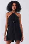 Black Sleeveless High Neck Triangle Shape Relaxed Fit Romper /1-2-1