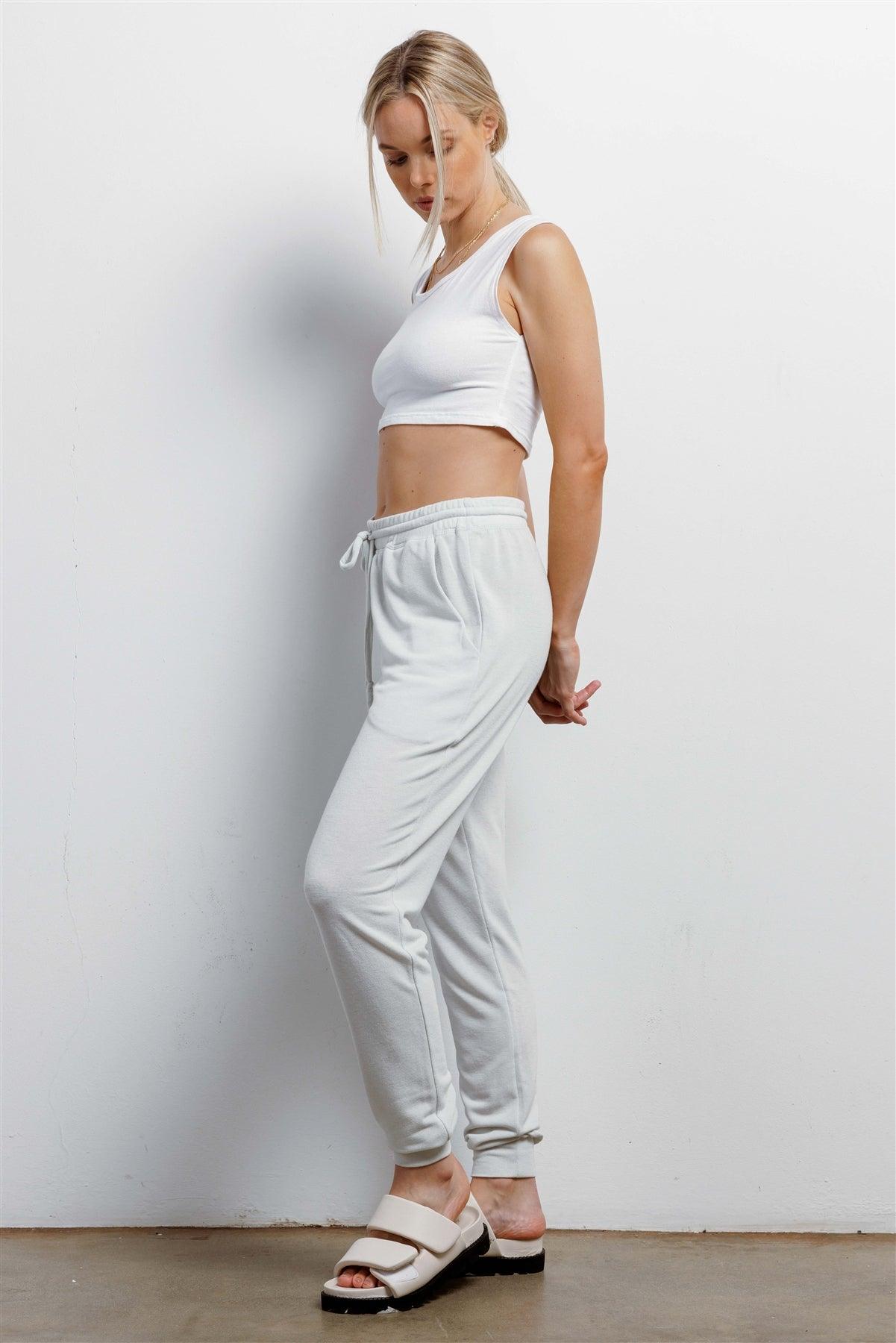 Light Sage High Waist Cuffed Hem Pants /1-1-1