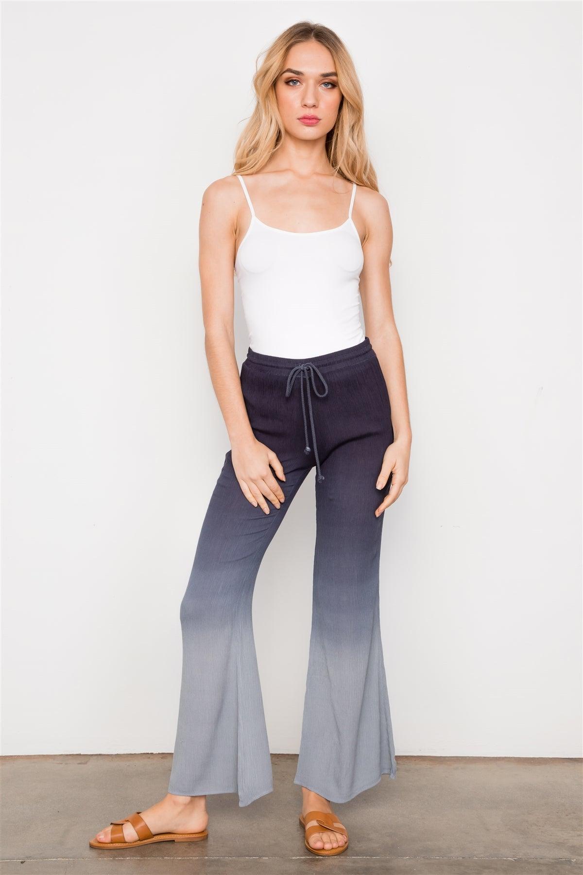 Navy Blue Ombre Boho Wide Leg Pants /2-2-2