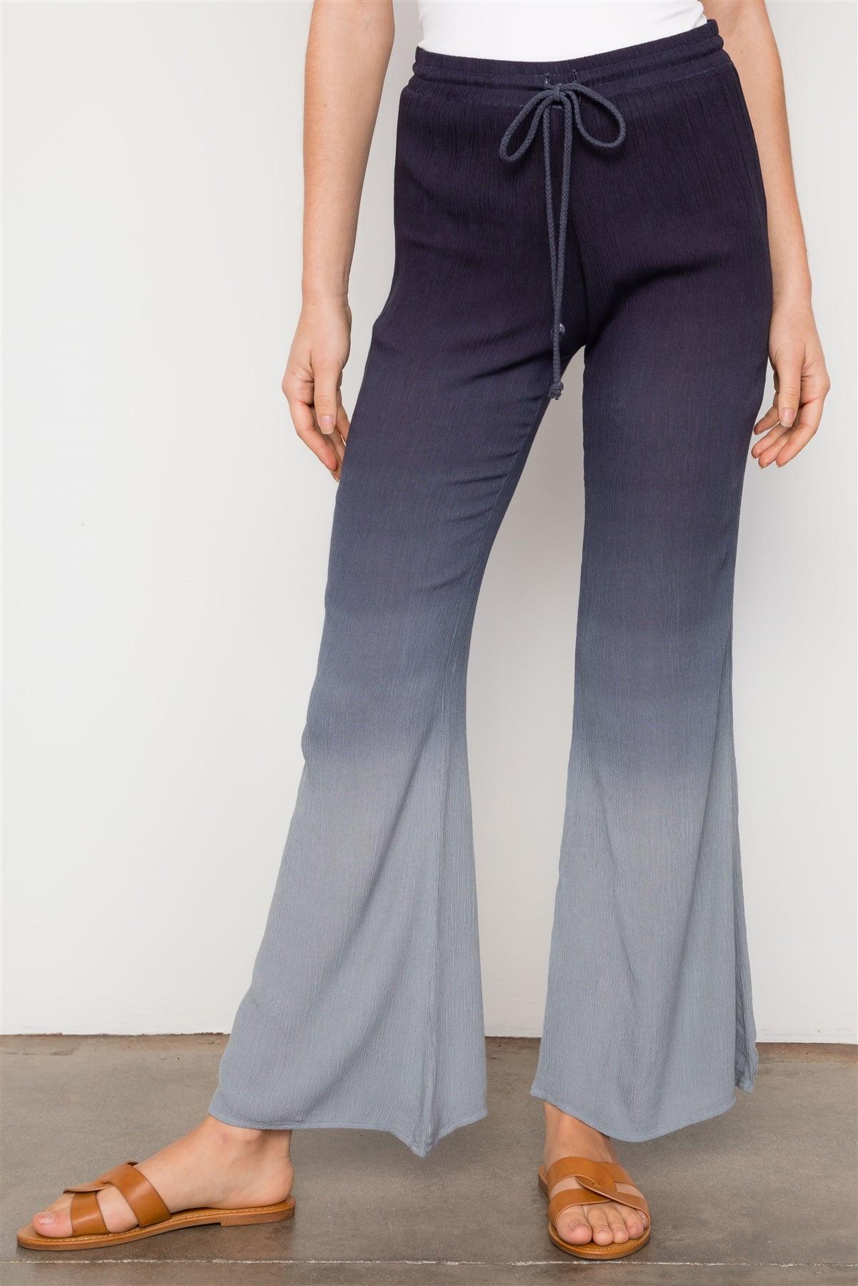 Navy Blue Ombre Boho Wide Leg Pants /2-2-2