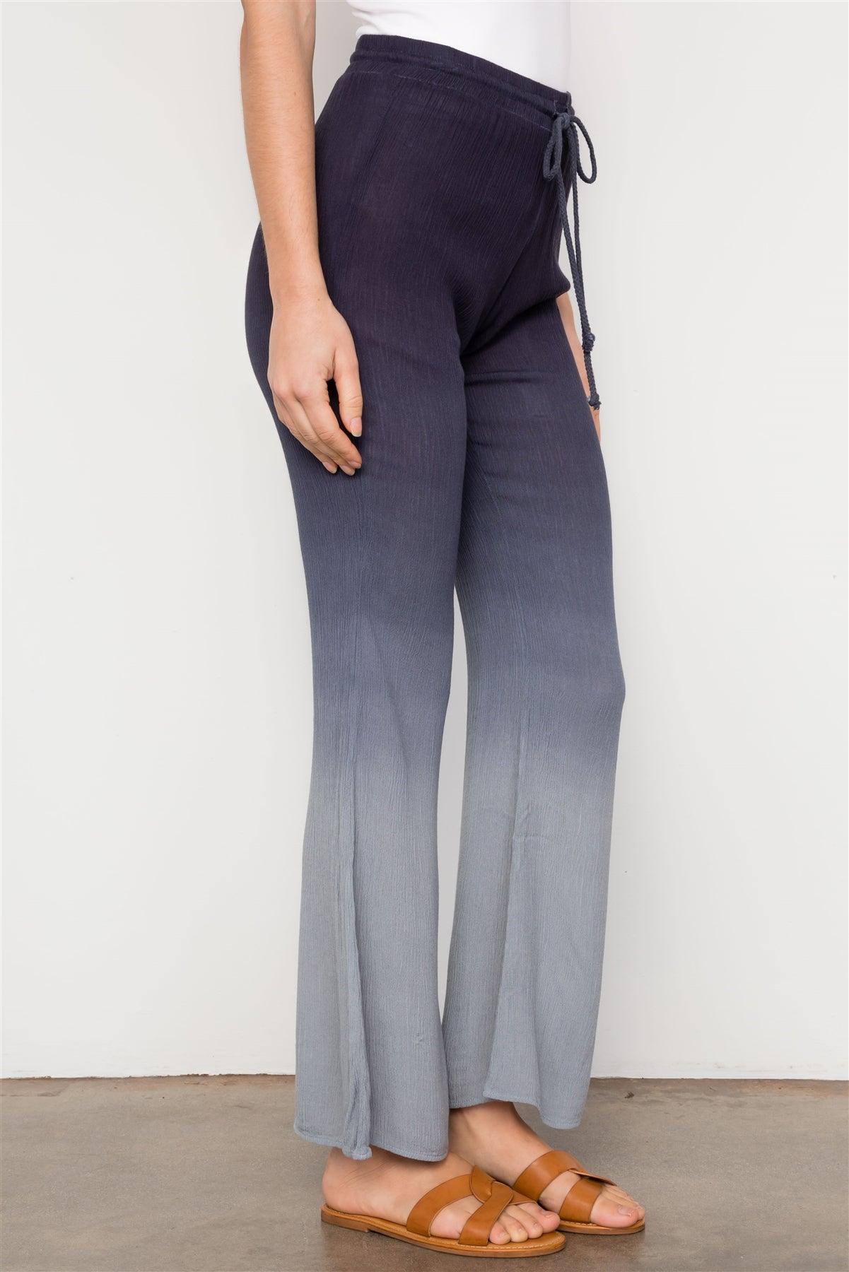 Navy Blue Ombre Boho Wide Leg Pants /2-2-2