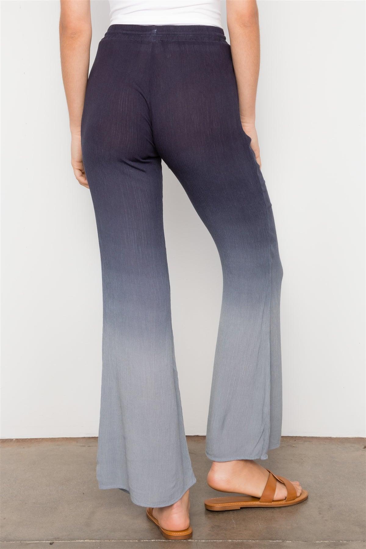 Navy Blue Ombre Boho Wide Leg Pants /2-2-2