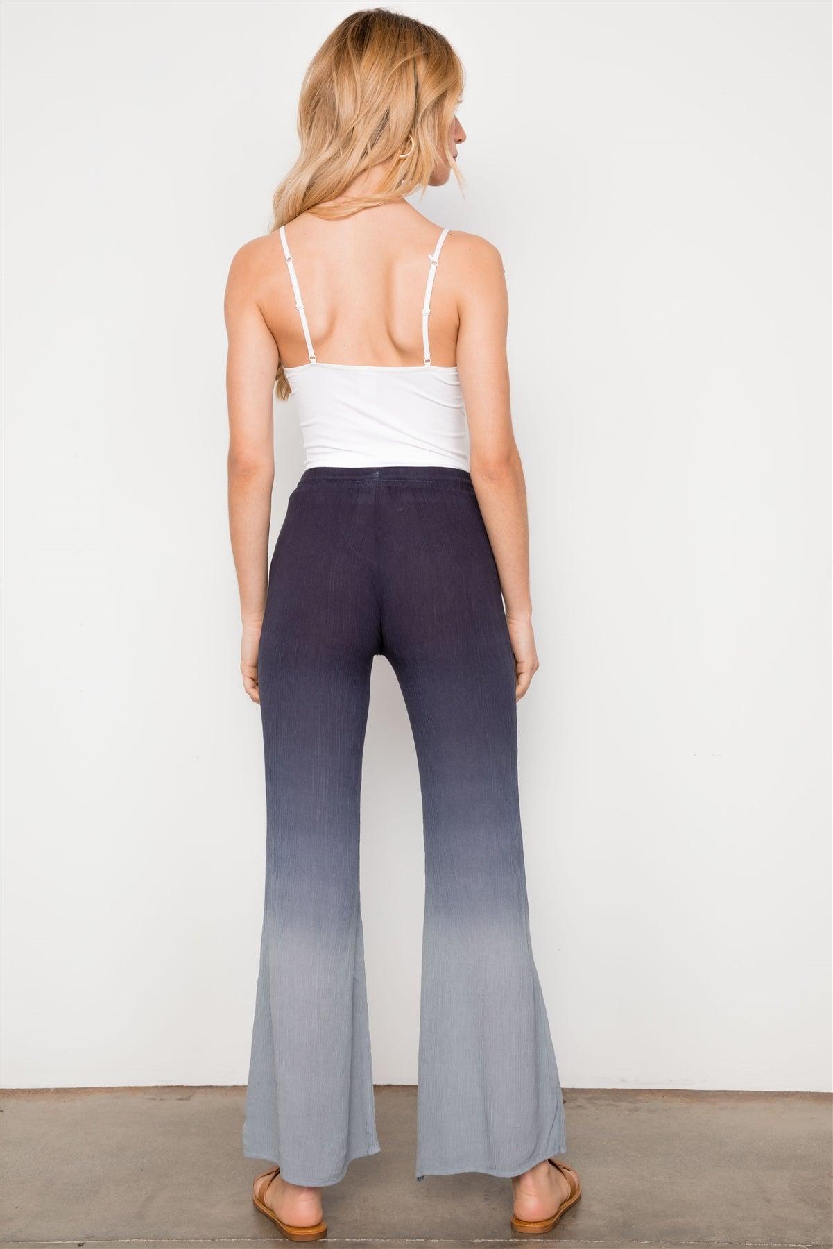 Navy Blue Ombre Boho Wide Leg Pants /2-2-2