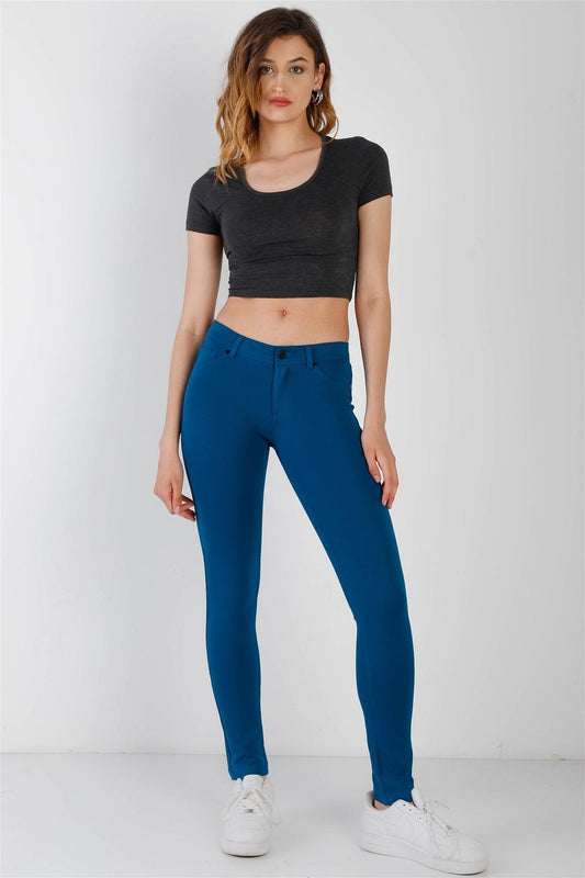 Blue Teal Mid Rise Skinny Pants /2-2-2