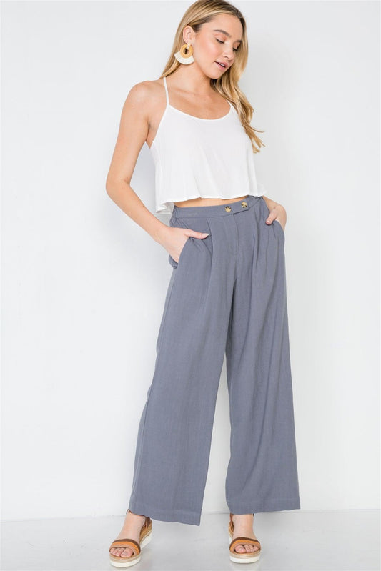 Slate Wide Leg High-Waist Pants /2-2-2