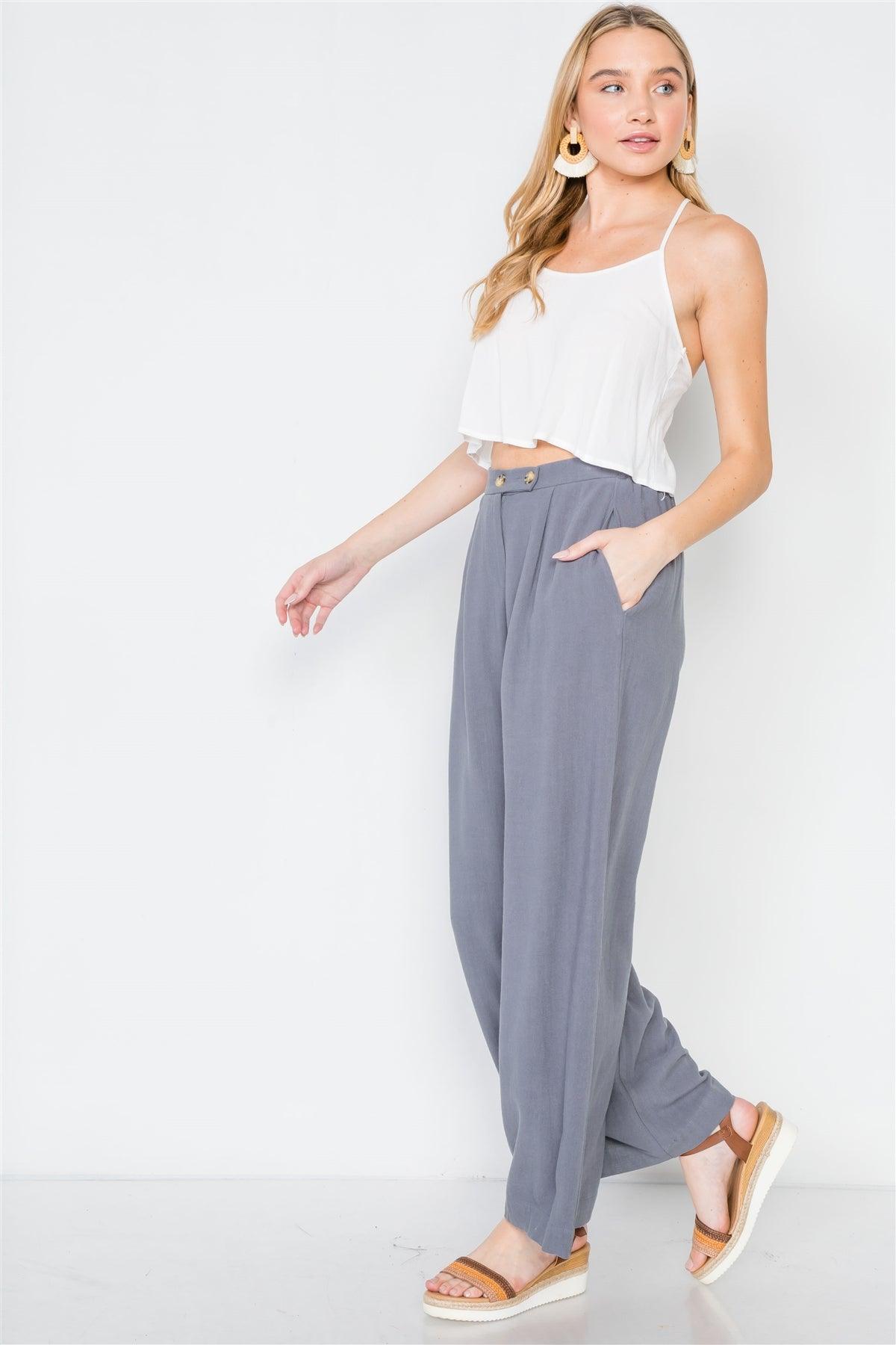 Slate Wide Leg High-Waist Pants /2-2-2