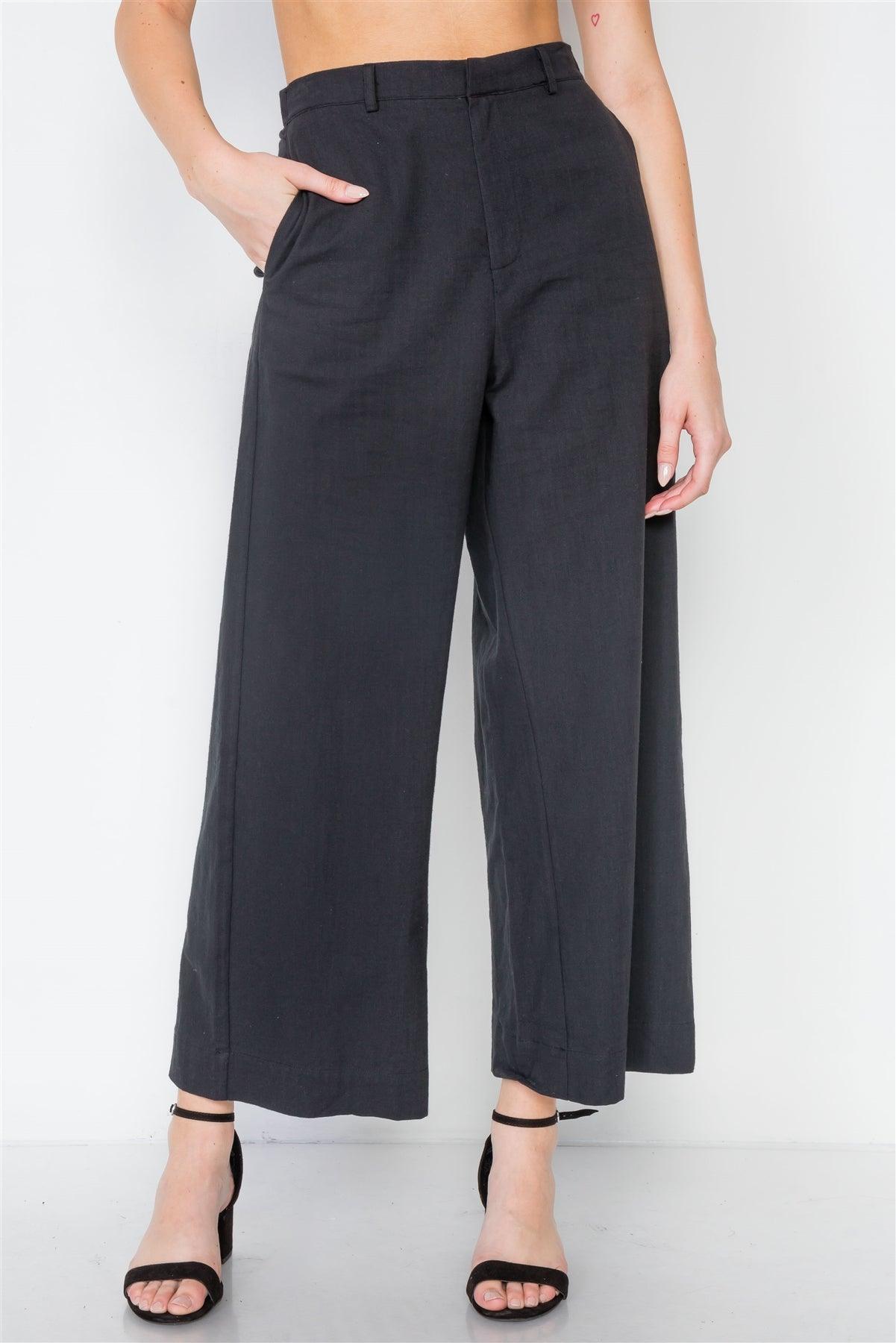 Black High-Waist Wide Leg Pants /2-2-2