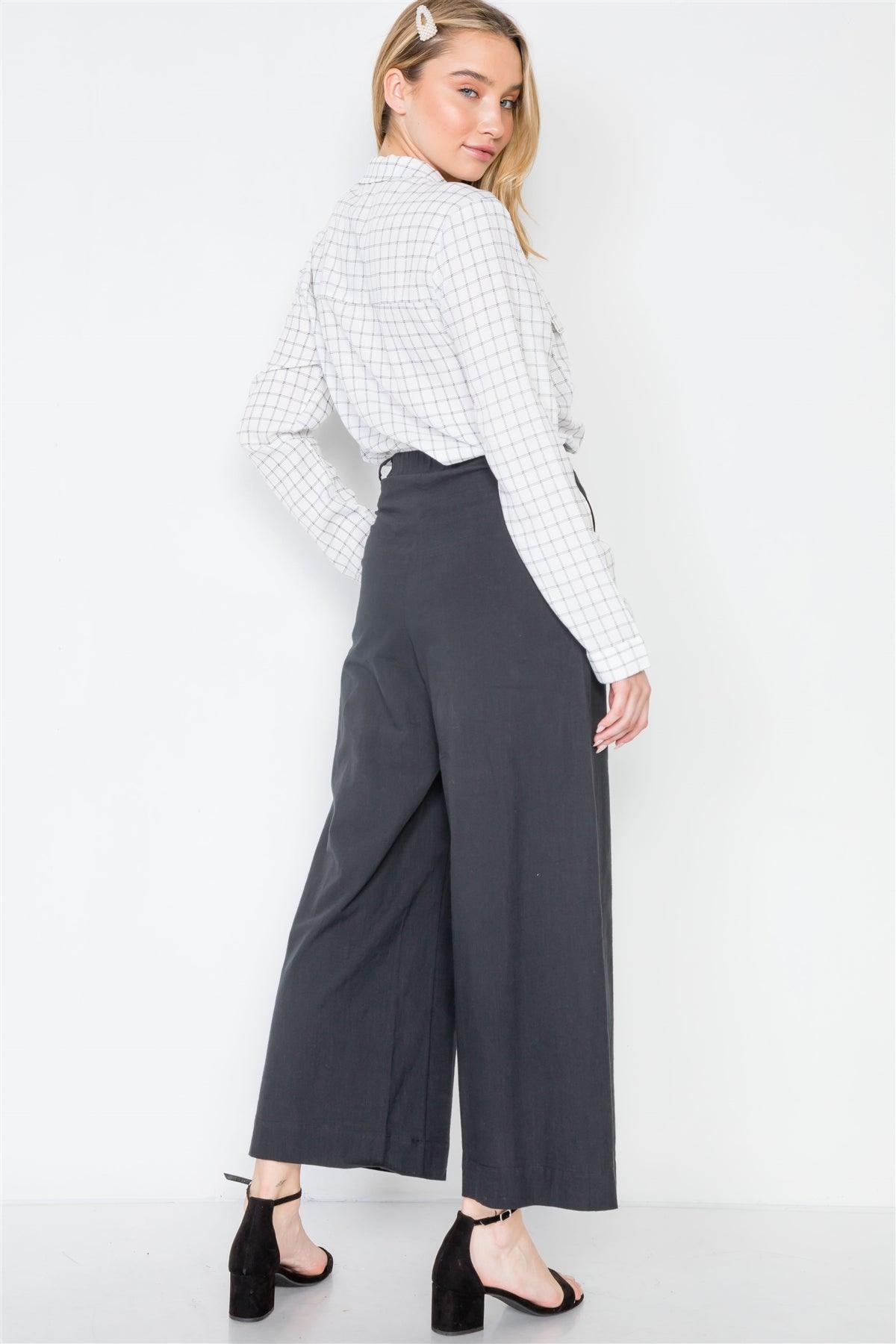 Black High-Waist Wide Leg Pants /2-2-2