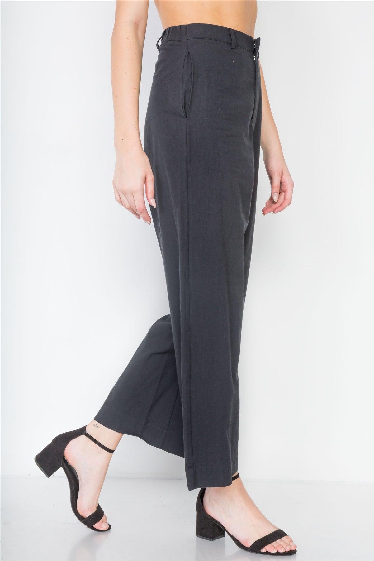 Black High-Waist Wide Leg Pants /2-2-2