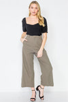 Khaki Olive High-Waist Wide Leg Pants /2-2-2