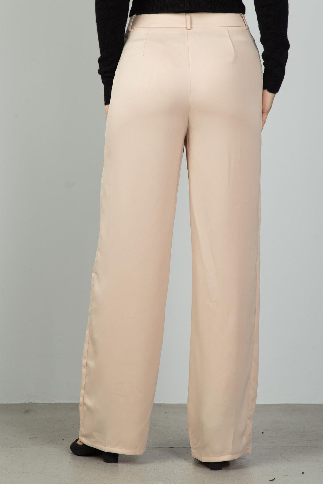 Beige Mid-Rise Wide Leg Pants /1-2-1