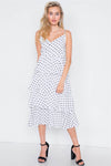 White Tiered Ruffle Polkadot Midi Dress  /2-2-2