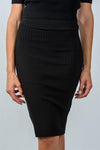 Black Ribbed Knit Knee Length Pencil Skirt /2-2-2