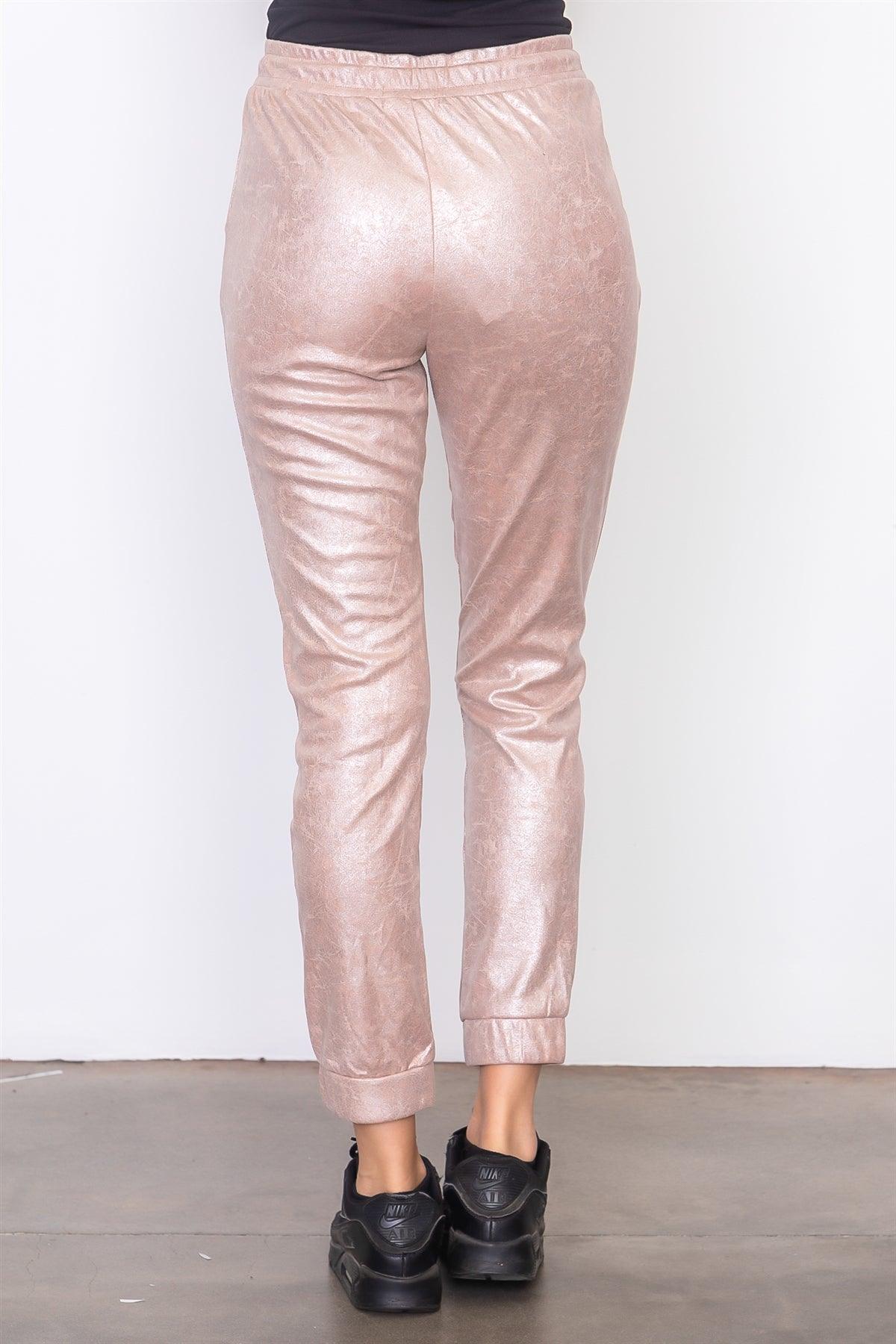 Blush Faux Suede Jogger Pants /3-2-1