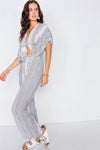 Vertical Black & White Stripe Cut-Out Jumpsuit /3-2-1