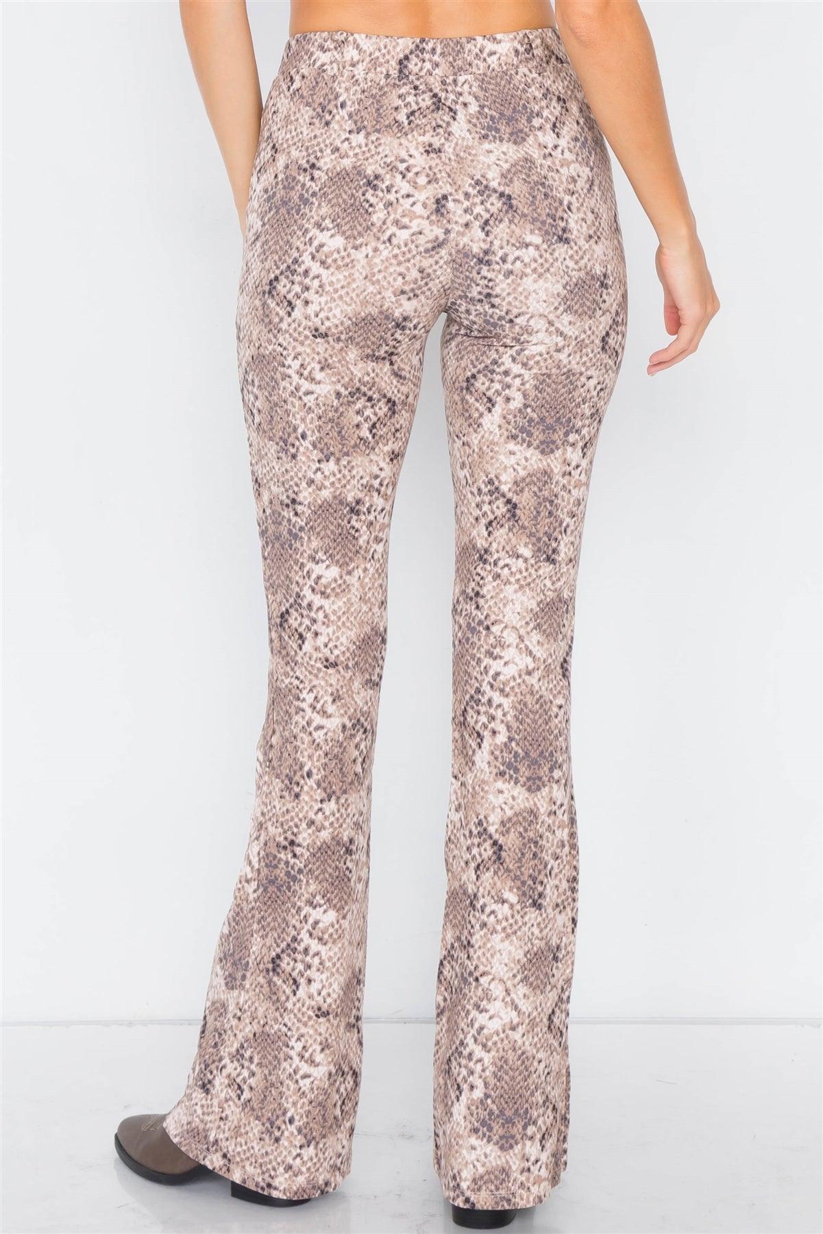 Snake Print High-Waist Flare Pant Leggings /3-2-1